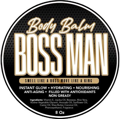 BODY BALM • BOSS MAN • Leather, Spiced French Vanilla, Citrus